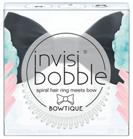 Invisibobble Bowtique Spiral Hair Ring Meets Bow True Black 1St - thumbnail
