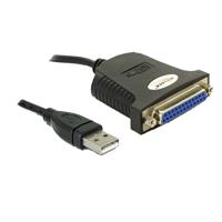 Delock 61330 USB-kabel USB 1.1 USB-A stekker, Parallelle DB25 bus 0.80 m Zwart - thumbnail
