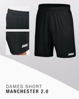 JAKO 4400D Short Manchester 2.0 Dames - Zwart - 38-40 - thumbnail