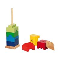 Goki houten stapel toren, 9dlg. - thumbnail
