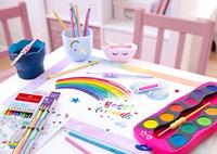 Faber Castell FC-125002 Connector Waterverfdoos 12 Kleuren + 1 Tube Regenboog Glitter en Unicorn Stickers - thumbnail