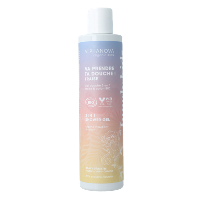 Alphanova Kids Kids bio showergel strawberry 250 Milliliter Alphanova Kids Kids bio showergel strawberry 250 Milliliter