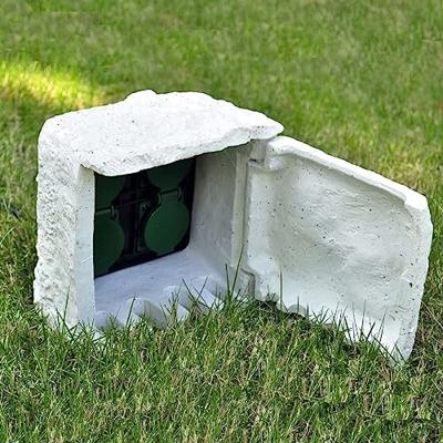 VidaXL Tuinstopcontact 4 ingangen waterproof resin wit