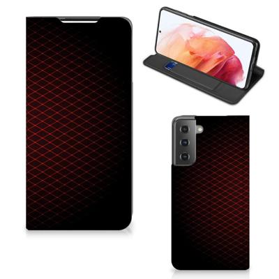 Samsung Galaxy S21 | Hoesje met Magneet | Geruit Rood Samsung Galaxy S21 | Hoesje met Magneet | Geruit Rood