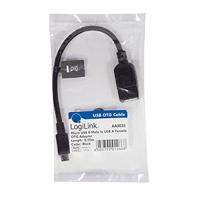 LogiLink AA0035 USB-kabel 0,2 m USB 2.0 Micro-USB B USB A Zwart - thumbnail