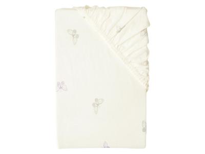 LIVARNO Jersey hoeslaken, 90-100 x 200 cm (Vlinder/wit)