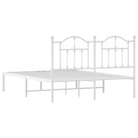 Bedframe met hoofdbord metaal wit 140x190 cm - thumbnail