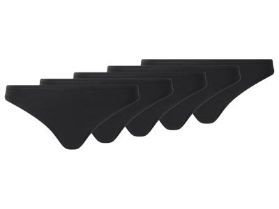 esmara Set van 5 dames strings (Zwart, S (36-38))