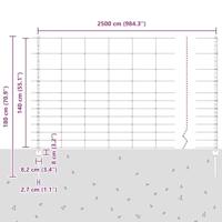 VidaXL Hek met paal zilver 1,4 x 25 m staal - thumbnail