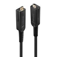 LINDY 38322 HDMI-kabel HDMI Aansluitkabel HDMI-micro-D-stekker, HDMI-micro-D-stekker 30.00 m Zwart 4K UHD - thumbnail