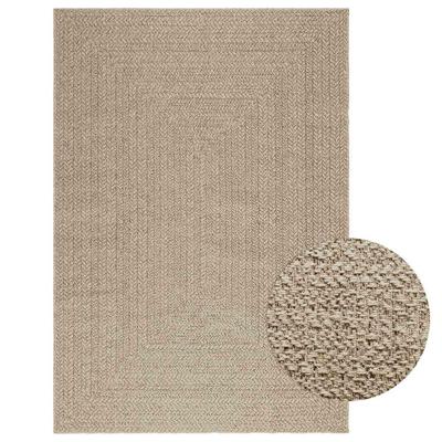 VidaXL Vloerkleed zizur beige binnen en buiten 140x200 cm jute look VidaXL Vloerkleed zizur beige binnen en buiten 140x200 cm jute look