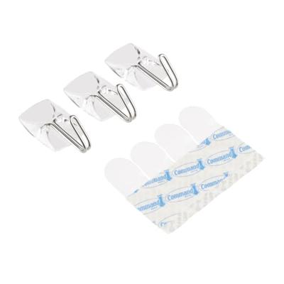 Command decohaak, small, draagvermogen 225 gram, transparant met metalen draadeinde, blister van 3 stuks Command decohaak, small, draagvermogen 225 gram, transparant met metalen draadeinde, blister van 3 stuks