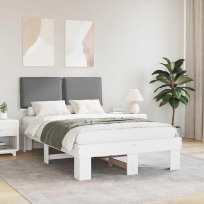 Bedframe met Gevoerd Hoofdgedeelte Lichtgrijs 120 x 190 cm