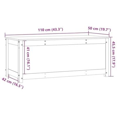 Opbergbox wit 110x50x45,5 cm massief grenenhout Opbergbox wit 110x50x45,5 cm massief grenenhout