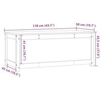 Opbergbox wit 110x50x45,5 cm massief grenenhout - thumbnail