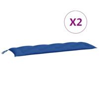 VidaXL Tuinbankkussens 2 st 150x50x7 cm oxford stof blauw - thumbnail