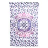 Authentiek Wandkleed Katoen met Roze / Blauw Mandala (215 x 135 cm) - thumbnail
