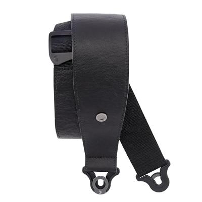 D&apos;Addario 30BAL00 Comfort Leather Auto Lock Guitar Strap Black gitaarband