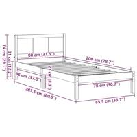 Bedframe Wit 80 x 200 cm Massief grenenhout - thumbnail