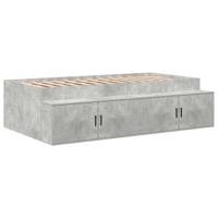 Opbergbedframe Beton Grijs 234 x 103 x 53.5 cm Bewerkt hout - thumbnail