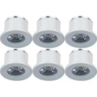 LED Veranda Inbouwspots Set 6 Stuks - Velvalux - 1W - Warm Wit 3000K - Dimbaar - Ø31mm Mat Wit Aluminium - thumbnail