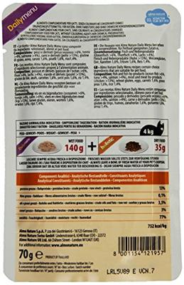 Almo Nature Daily met kip en zalm natvoer kat (70 g) 30 x 70 g - thumbnail