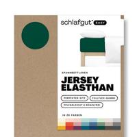 Schlafgut Schlafgut EASY Jersey Elasthan Hoeslaken L - 140x200 - 160x220 690 Green Deep - thumbnail