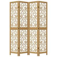 Kamerscherm met 4 panelen massief paulowniahout bruin - thumbnail