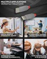 Lindy 36701 0.5m USB A USB A Mannelijk Vrouwelijk Zwart, Grijs USB-kabel - thumbnail