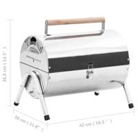 VidaXL Tafelbarbecue houtskool dubbele roosters roestvrij staal - thumbnail
