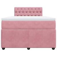 Boxspring met matras fluweel roze 120x190 cm - thumbnail