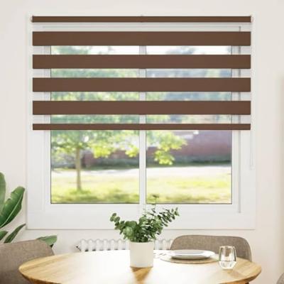 VidaXL Zebra rolgordijn 145x100 cm stofbreedte 140,9cm polyester bruin