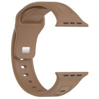 By Qubix - Square siliconen band - Bruin - Compatible met Apple Watch 44mm / 45mm / 46mm / 49mm - Compatible Apple watch bandjes - thumbnail