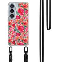 Samsung Galaxy S26 hoesje met zwart koord - Multi Flowers - thumbnail