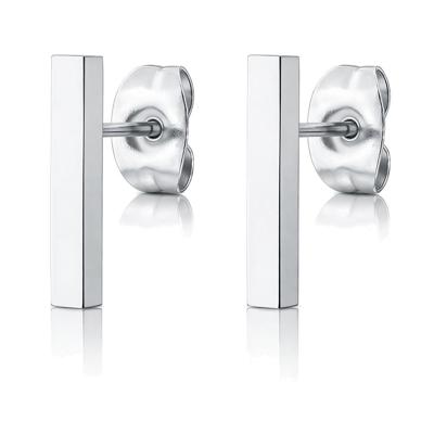 T-Bar oorbellen Dames Edelstaal Staaf Zilverkleurig