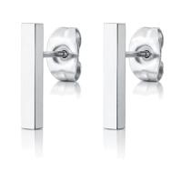T-Bar oorbellen Dames Edelstaal Staaf Zilverkleurig - thumbnail