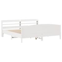 Bedframe zonder matras massief grenenhout wit 200x200 cm - thumbnail
