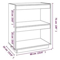 Boekenkast 60x35x71 cm massief grenenhout - thumbnail
