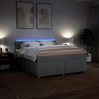 Boxspring met matras stof lichtgrijs 180x200 cm - thumbnail