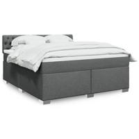 Boxspring met matras stof donkergrijs 180x200 cm - thumbnail