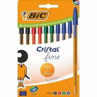 Set Balpennen Bic Bic Cristal Fine 516356 Groen Multicolour - thumbnail