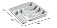 Curver bestekbak 6 vakken lichtgrijs - thumbnail
