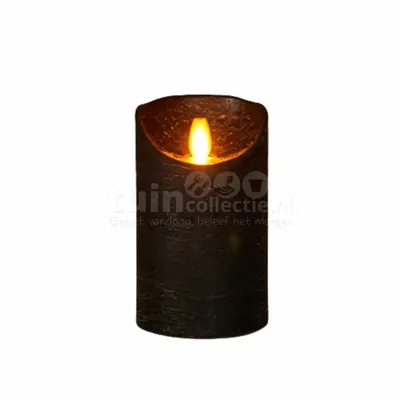 Kaars wax rustiek bewegende vlam 7,5x12,5 cm zwart b.o. Anna's Collection - Annas collection Kaars wax rustiek bewegende vlam 7,5x12,5 cm zwart b.o. Anna's Collection - Annas collection