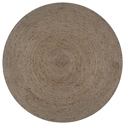 VidaXL Vloerkleed handgemaakt rond 90 cm jute grijs VidaXL Vloerkleed handgemaakt rond 90 cm jute grijs