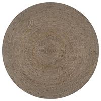 VidaXL Vloerkleed handgemaakt rond 90 cm jute grijs - thumbnail