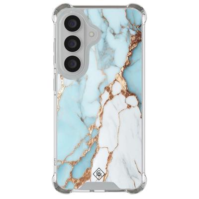 Samsung Galaxy S26 shockproof hoesje - Marmer lichtblauw Samsung Galaxy S26 shockproof hoesje - Marmer lichtblauw