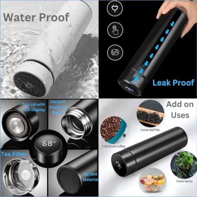 Thermosfles met graden display - Diverse kleuren