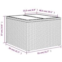 11-delige Loungeset met kussens poly rattan bruin - thumbnail