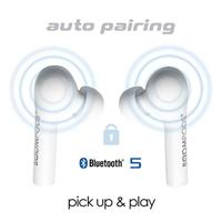 Boompods Bassline TRUE Draadloze Oordopjes - Bluetooth In-Ear Hoofdtelefoon, Water/Zweetbestendig, Compacte Reizen Opladen Case, Instant Connection, TWS (Wit) BTWSWH - thumbnail