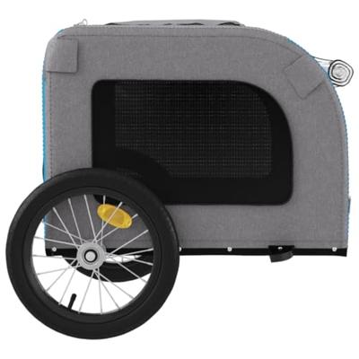 Hondenfietstrailer oxford stof en ijzer blauw en grijs - thumbnail